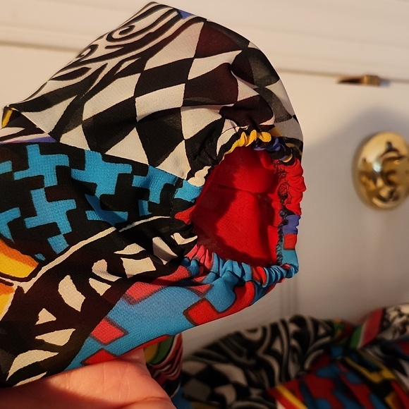 Diane Freis Chiffon two-piece dress of abstract print in multi-colors - Picture 12 of 17